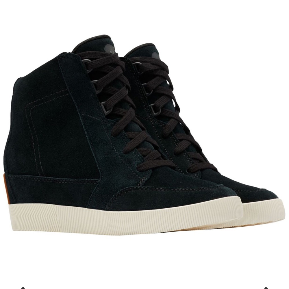Sorel Out N About Wedge Boot, Black Suede High-Top Sneakers/Boots